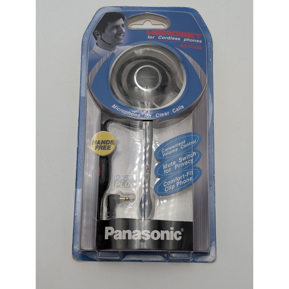 New Panasonic KX-TCA93 Black Headband Headset for Cordless Phones 2.5mm Plug